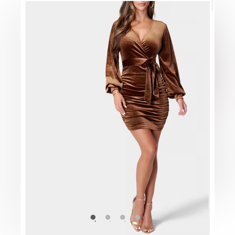 Bebe VELVET UTILITY MINI DRESS